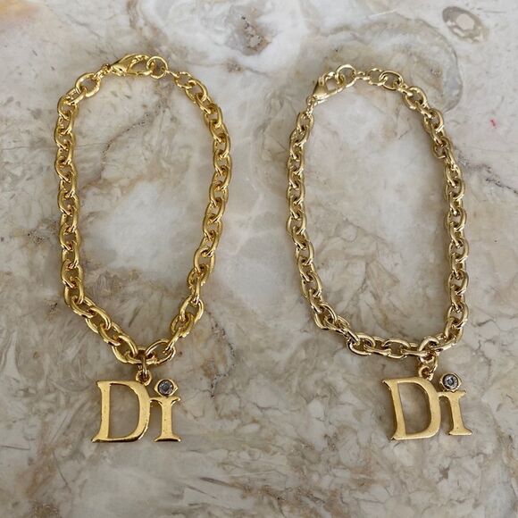 Di Gold Tone Link Charm Bracelet (set of 2) - Picture 2 of 5